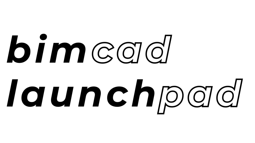 Logo für bimcadlaunchpad.ch, ein Unternehmen, das BIM- und CAD-Dienstleistungen für Architekten, Bauunternehmen und Immobilienunternehmen anbietet