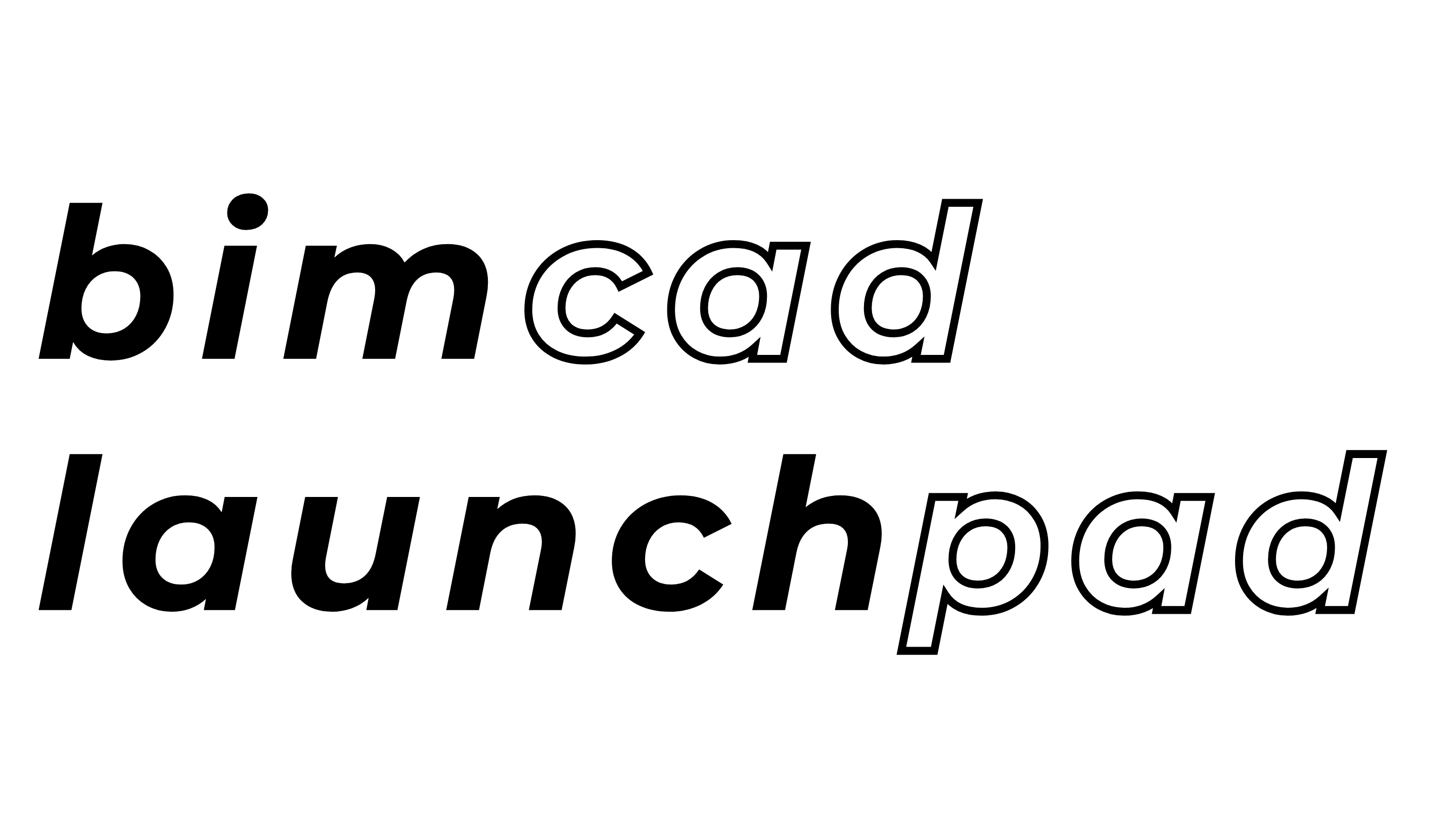 Logo für bimcadlaunchpad.ch, ein Unternehmen, das BIM- und CAD-Dienstleistungen für Architekten, Bauunternehmen und Immobilienunternehmen anbietet