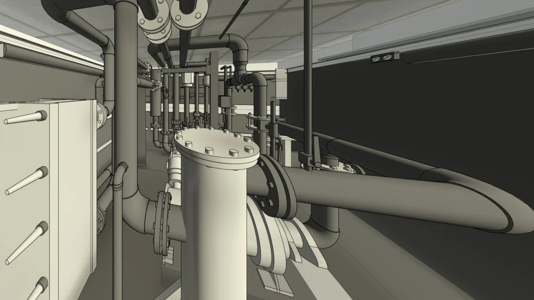 3D Bestandsmodell einer Industriehalle aus Scan to BIM in Buchs SG Rheintal